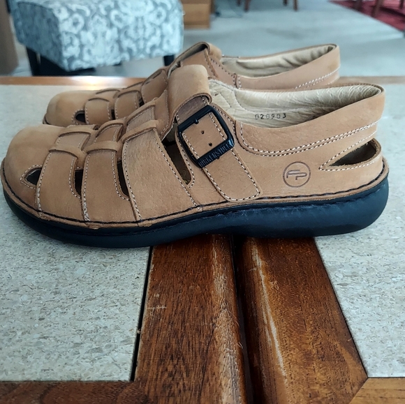Birkenstock Shoes - Birkenstock Footprints Fisherman's Leather Sandals Honey Size 39
